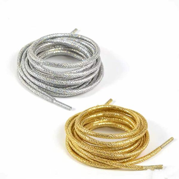 Shoelaces, Gold and Silver Colors - 2 Pairs