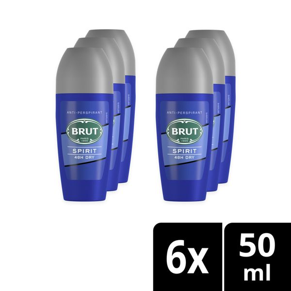 BRUT Spirit Antiperspirant Roll-On Deodorant 6x50ml