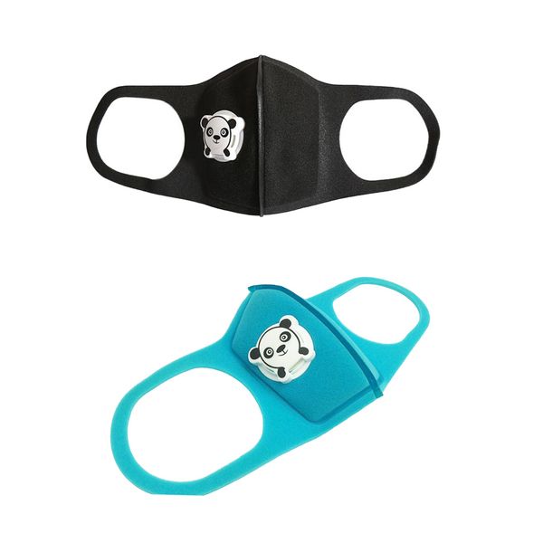 Face Mask - Kids Blue &amp; Black Reusable Sponge with Panda Valve