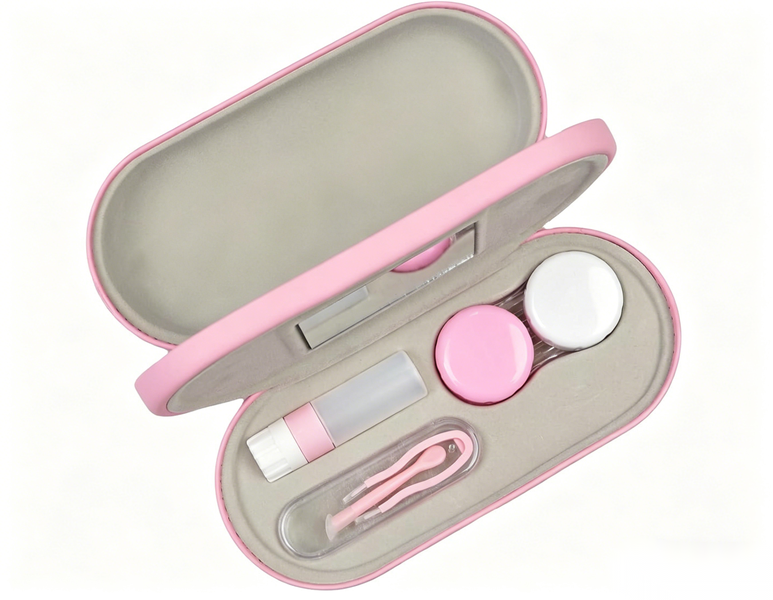 2-in-1 Contact Lens Travel Kit, Portable Contact Lens Storage Case