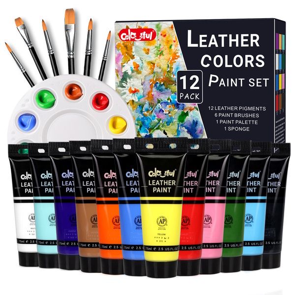 Colorful Leather Acrylic Paint Set for Sneakers Bags DIY Art Paint Set