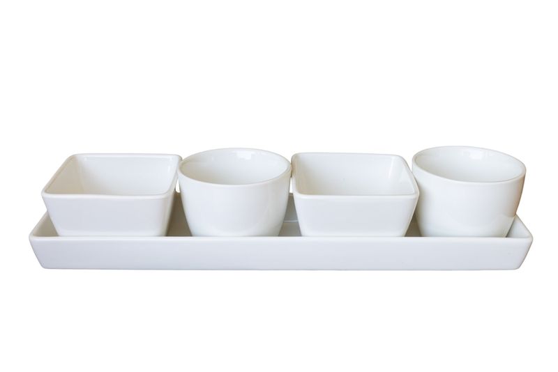 Home Classix White Ceramic Snack Platter