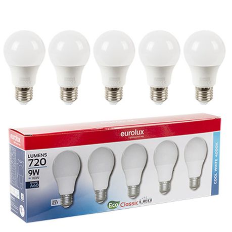 LED A60 Classic E27 Globes 9w 4000K - 5 Pack Image