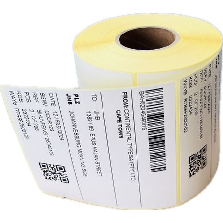 Thermal ECO Strong Adhesive Shrink-Wrapped Label Roll - 100x100mm (500 Labels) Image