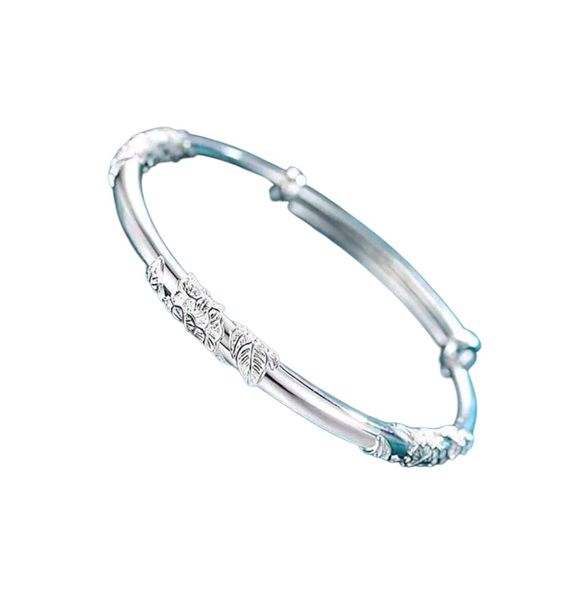 Elegant 925 Silver Plated Women's Floral Bracelet