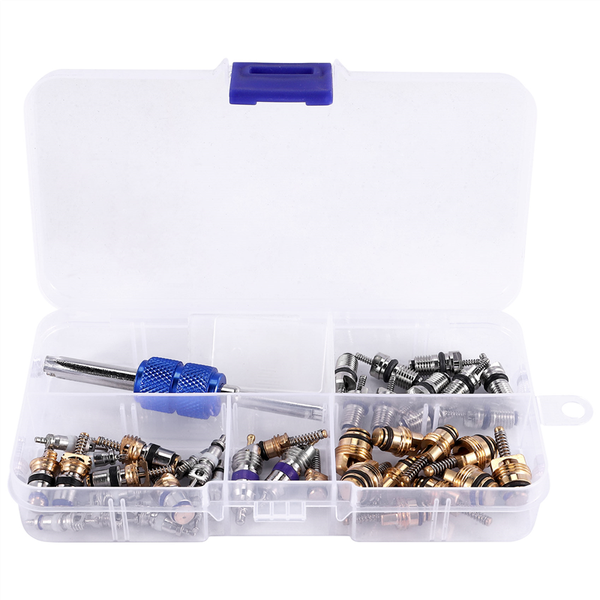 40Pcs Air Conditioning A/C Valve Core R12 R134A Tool for Car