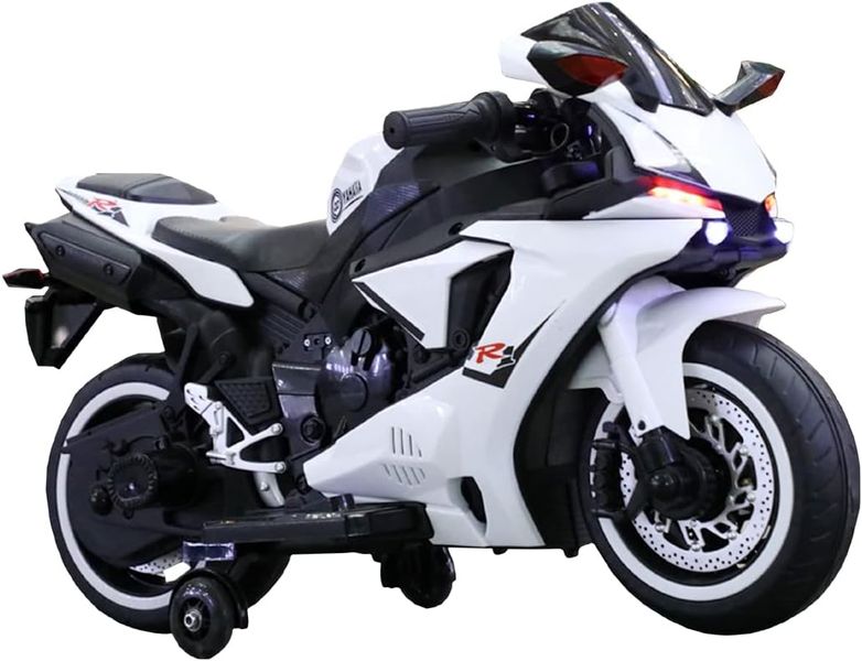 Kids Futuristic Electric Ride-On Bike with LED Lights &amp; Support Wheels |12V