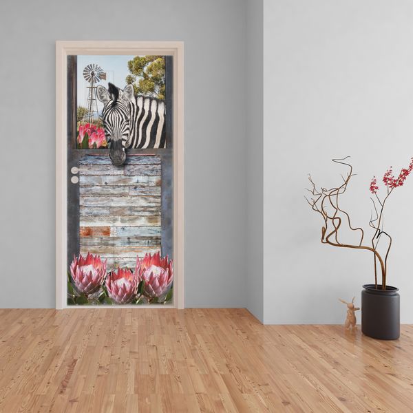 Decoupage Tear Resistant Transfers - Protea Zebra Door