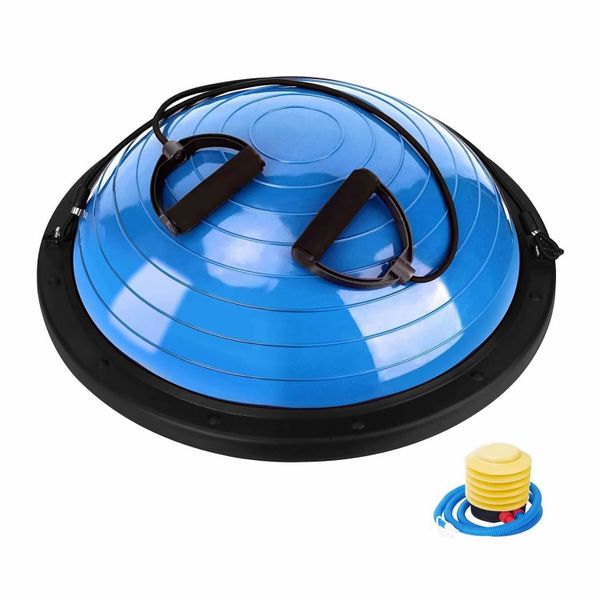 Half Balance Ball Trainer, Half Yoga Ball with Resistance Bands and Pump