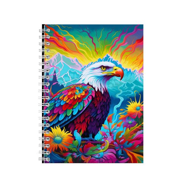 Bald Eagle Lilies Neon Notebook Gift Idea Writing Book Notepad Pad 70