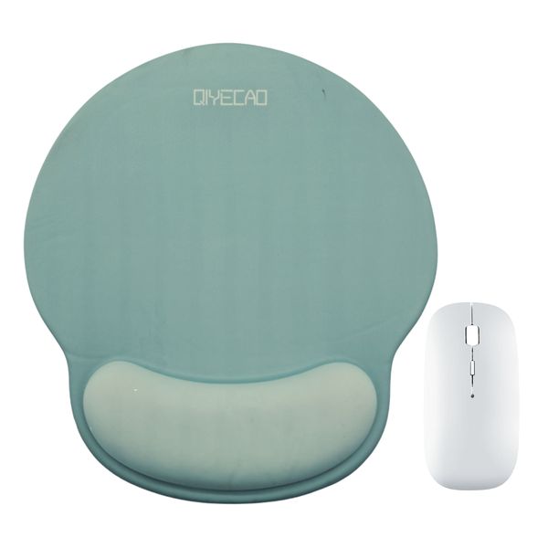 LD Ergonomic Tuffy Green Mouse pad and Wireless Mouse