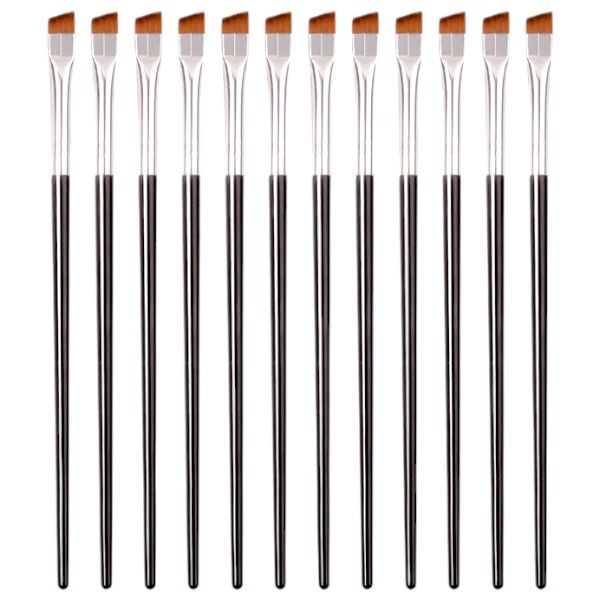 12 Piece - Ultra Thin Makeup Brushes With Soft &amp; Gentle Angled Bristles
