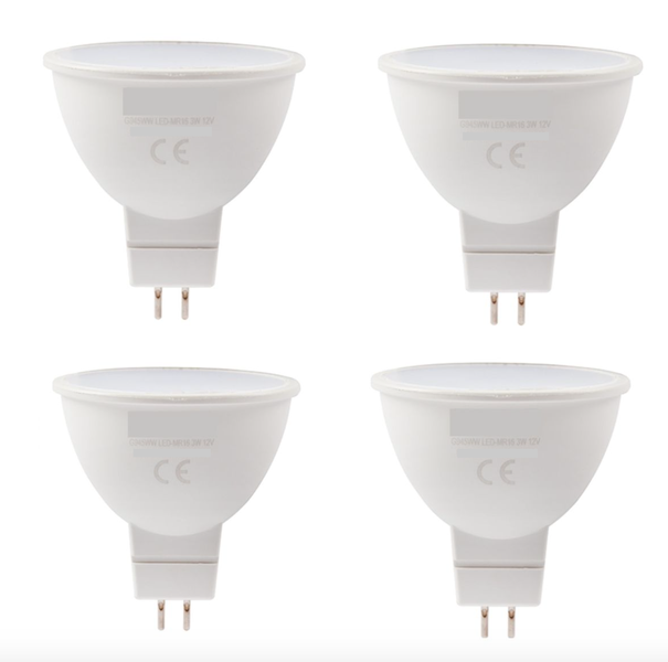 4 Pack - 12 Volt 3w Cool White GU5.3 - MR16 LED Downlight