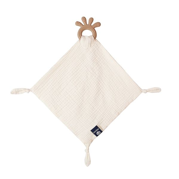 iKids Baby Comforter with Teether Ring | Beige