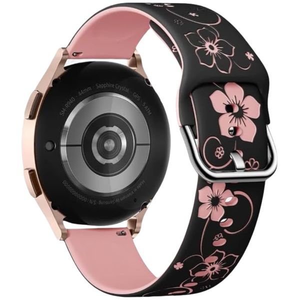 Flower Engraved Silicone Band Compatible with Samsung Galaxy Watch 7 20mm