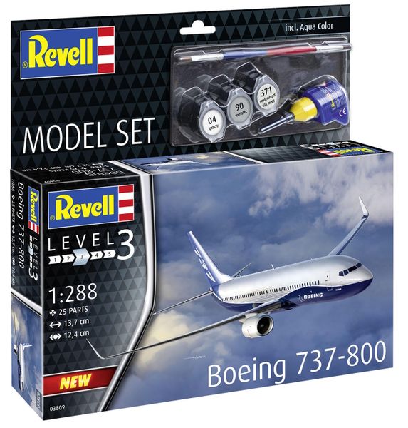 Revell 1/288 Boeing 737-800 Model Kit w/paints, Glue and Brush
