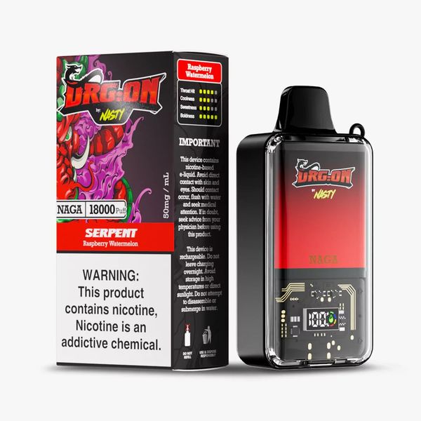 Nasty DRGON 18k puffs Disposabel Vape - Raspberry Watermelon (Serpent)