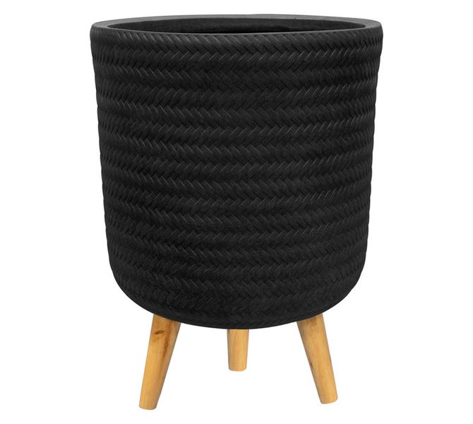 Fenne Pot on Legs Plant Pot - Black - 250 x 360mm