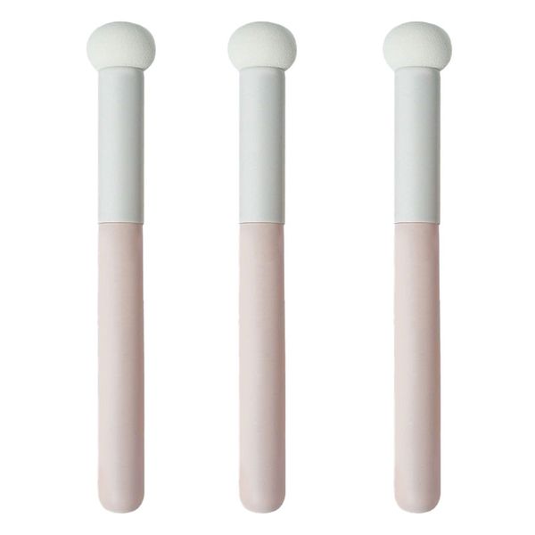 3-Pack Mushroom Head Makeup Applicators - Latex-Free Round Sponge Wands