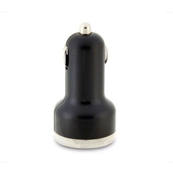 Dual USB car charger - black