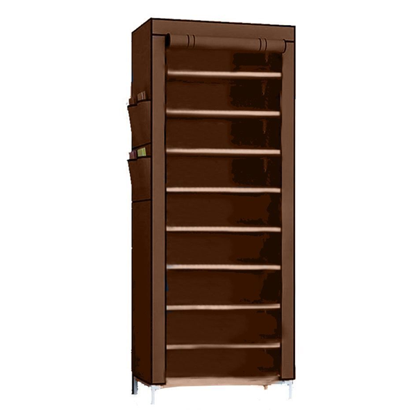 9 Tiers Foldable Shoe Rack Brown Shop Today. Get it Tomorrow