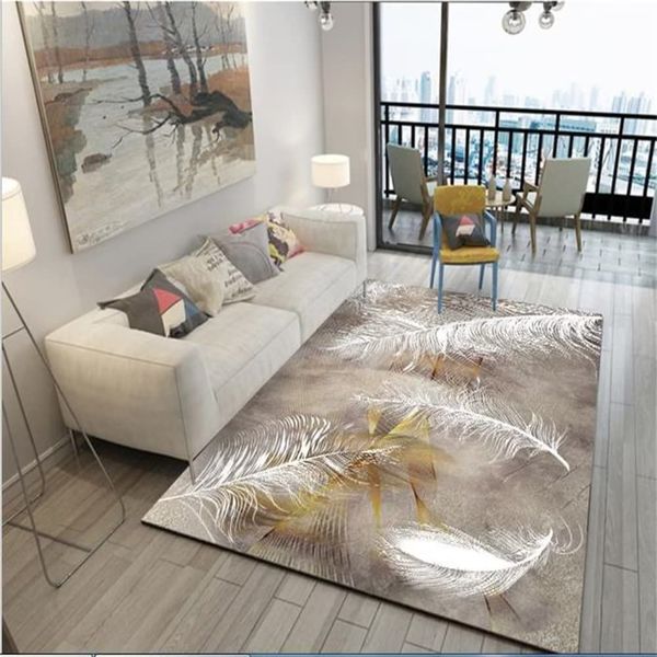 Modern Design Area Carpet For 200L x 150W Grey Yellow White