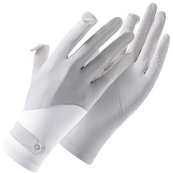 Ice Silk Driving Gloves Women UV Protection Gloves Non-Slip Full Finger