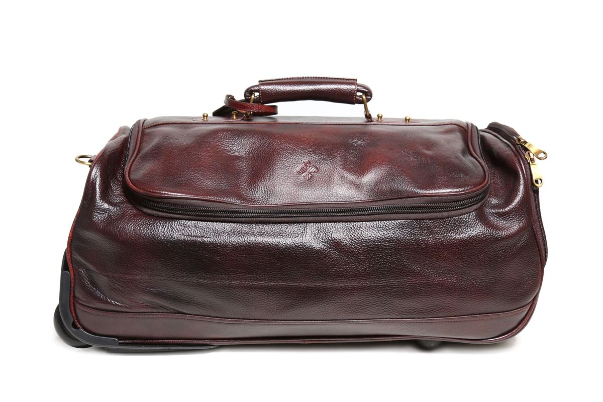 House of LB Genuine Leather Cabin Wheeled Duffel Bag Buy Online in