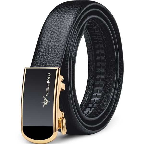 WilliamPOLO Women's Elegant Design Genuine Leather Belt-Automatic buckle