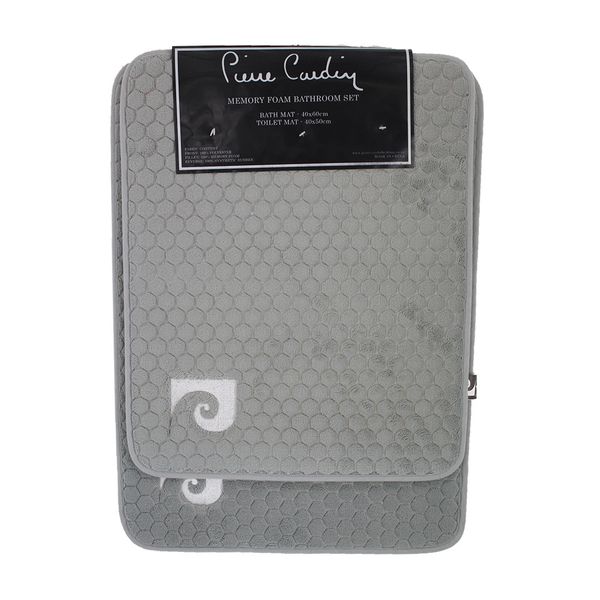 Pierre Cardin Memory Foam Bath Mats - Grey