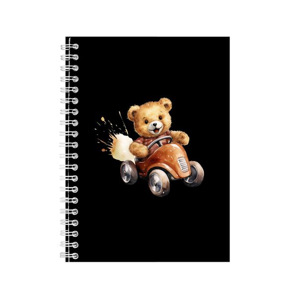 Small Car A5 Notebook Spiral Lined Teddy Bear Lover Graphic Notepad Gift189