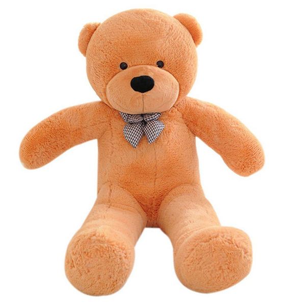 TANOTIB Cuddly Plush Teddy Bear With Bow Tie - Light Brown - 60cm