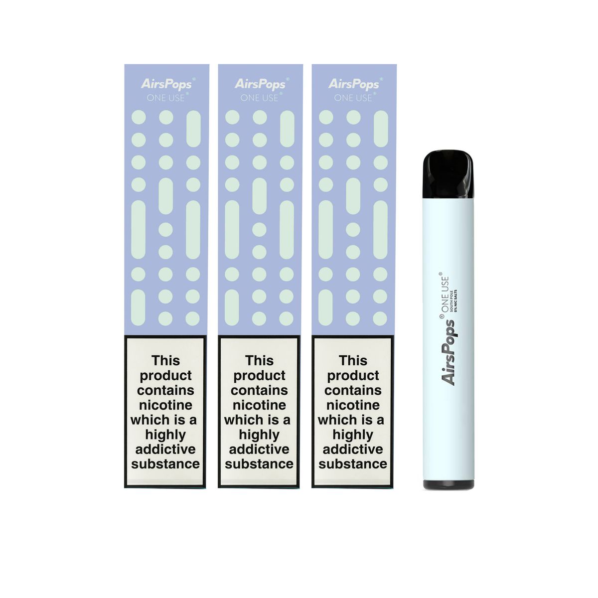 Airscream AirsPops 3 x Disposable South Pole 5 Nic Salts Shop