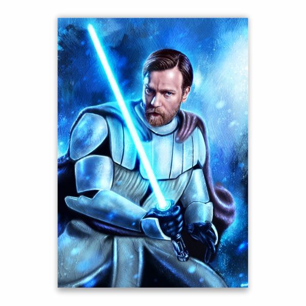 Obi-Wan Kenobi Blue Lightsaber Poster - A1