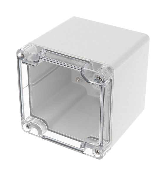 1554EE2GYCL Polycarbonate Enclosure 89x89x89mm Grey Base Clear Lid IP68