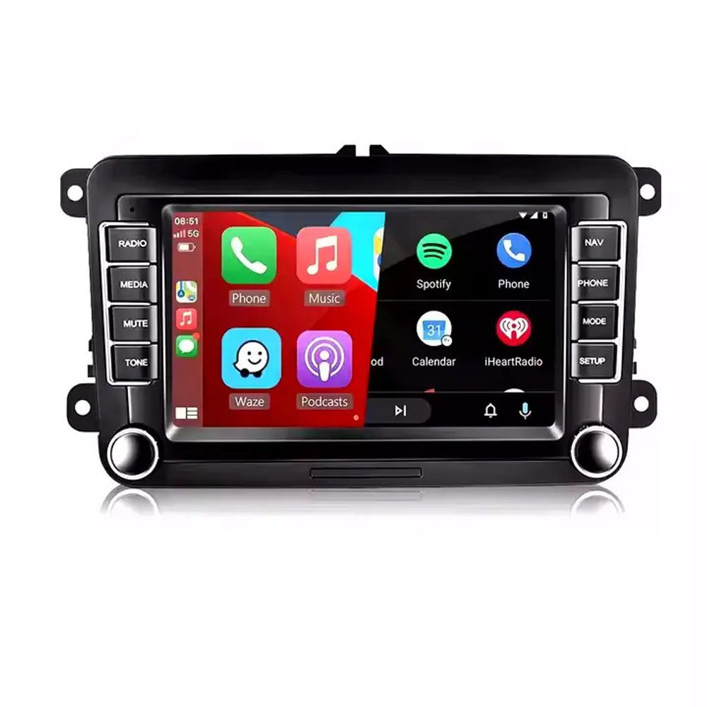 7" 2+64GB Android Car Stereo with CarPlay & Android Auto, GPS, WiFi, BT, FM RDS for VW/PASSAT/SKODA/POLO/FABIA/GOLF 5/6 | IOS & Android Compatible