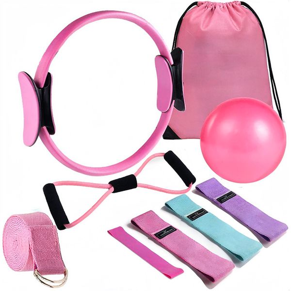 Pilates Resistance Band Set with Ring, Ball &amp; Door Anchor