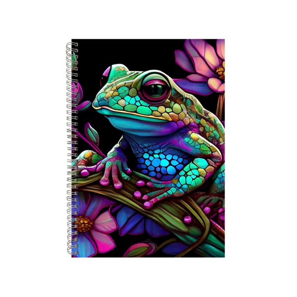 Frog Neon Stained Glass Notebook Animal Gift Idea A4 Notepad Pad 88