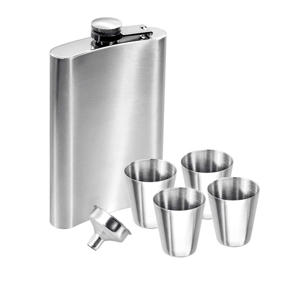 Funnel, &amp; 4 Cups Set - Silver image