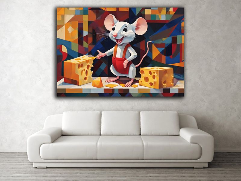 Happy Mouse Canvas Wall Art - 0062
