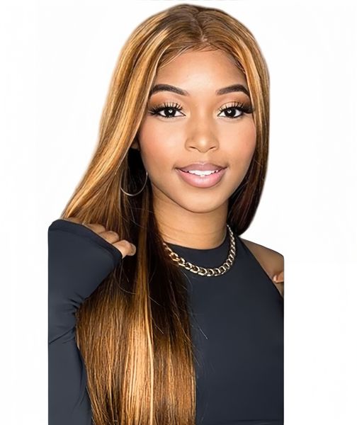 Eligababy 22-inch Piano Straight 4/27 Wig Human Hair Transparent Lace