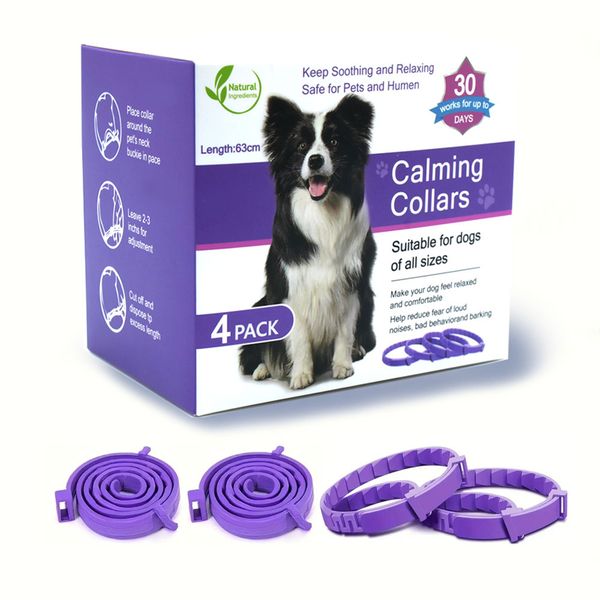 4 Pack Calming Collar for Dogs, Pheromone Calming Collar -63CM