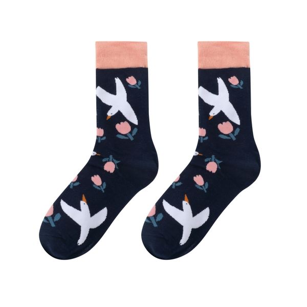 SoGood-Candy - Socks - Birds &amp; Pink Flowers