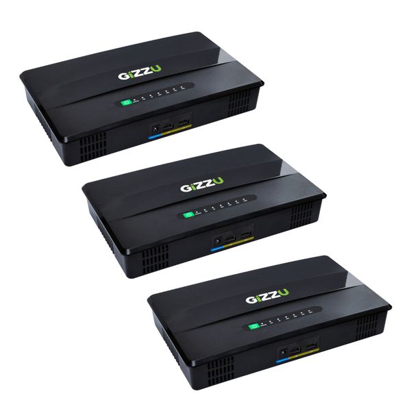 Gizzu 60W 69Wh 21600mAh (Larger battery) Mini POE DC UPS - 3 Pack
