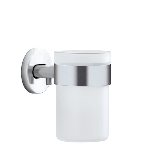 Blomus Toothbrush Glass Wall-Mounted with Matt Stainless-Steel Holder AREO