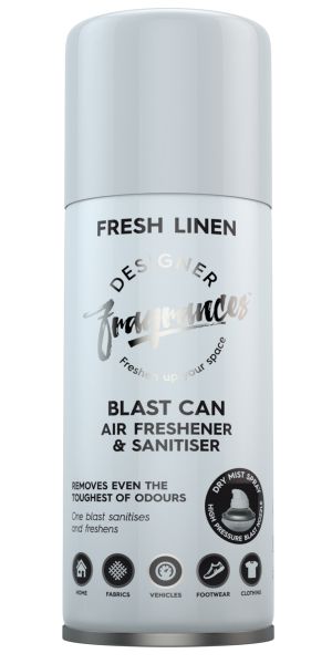 Designer Fragrances Fresh Linen Blast Air Freshener &amp; Sanitiser Spray 400ml