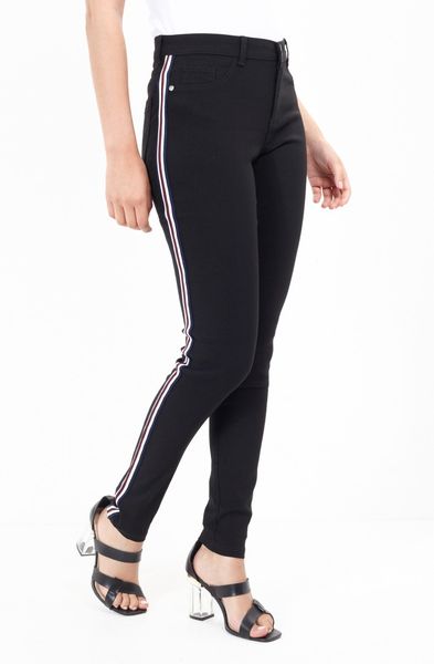 Brave Soul Ladies Ribbon Detail Skinny Jeans in Black