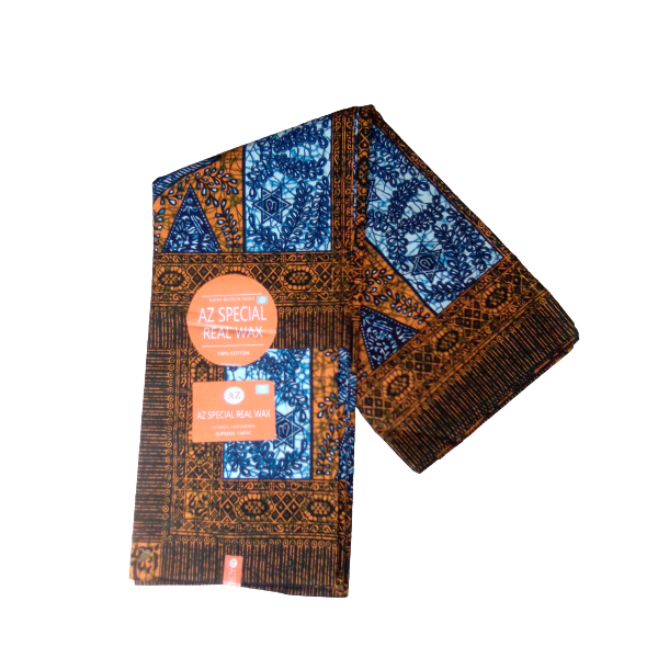 AZ Special Real Wax Fabric - Brown &amp; Blue