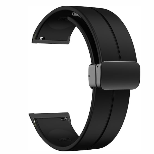 19mm Universal Magnetic Buckle Wristband Strap -Black
