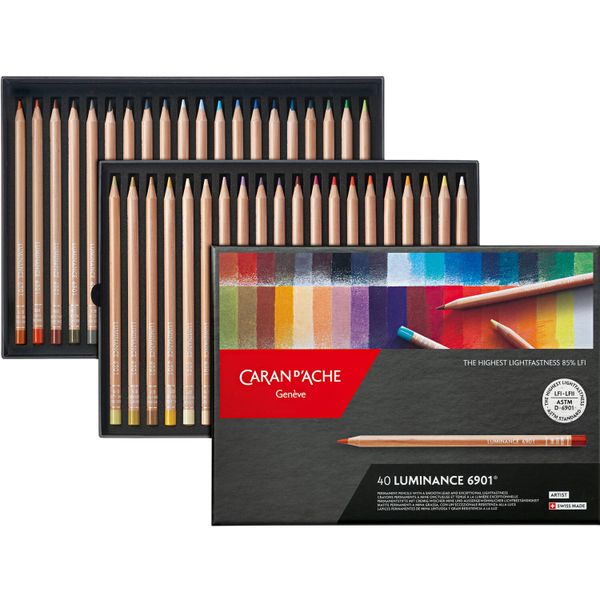 Caran D'Ache Luminance 6901 coloured pencils, 40 pencil set